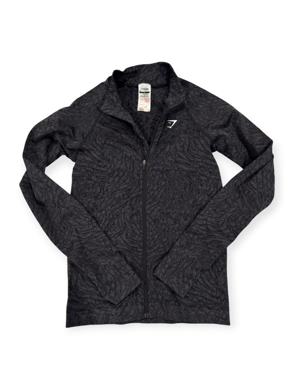 Gymshark Men’s Black Textured Full-Zip Training Jacket